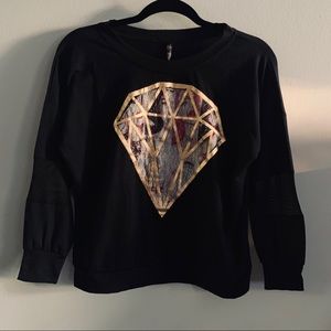 Mesh sleeve diamond top